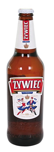 Bier "Zywiec" licht 5,6 % vol. Plato 12%.