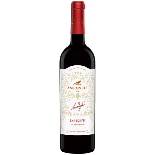 "Akhasheni" rode wijn uit Georgië, zoet, 12% vol.