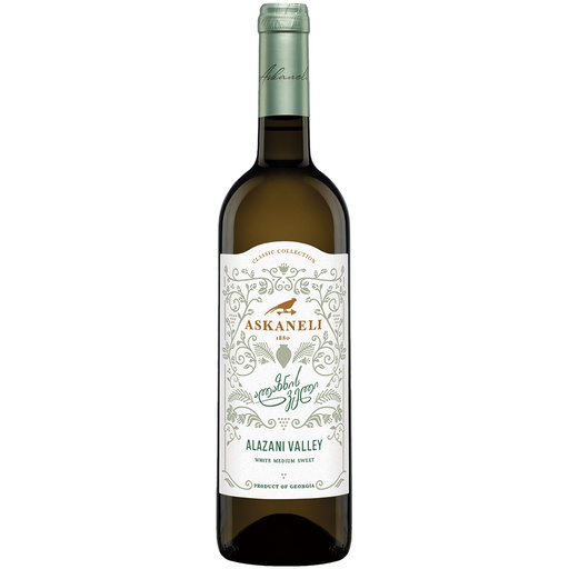 "Alasanskaya Dolina" witte wijn uit Georgië, zoet, 12,5% vol
