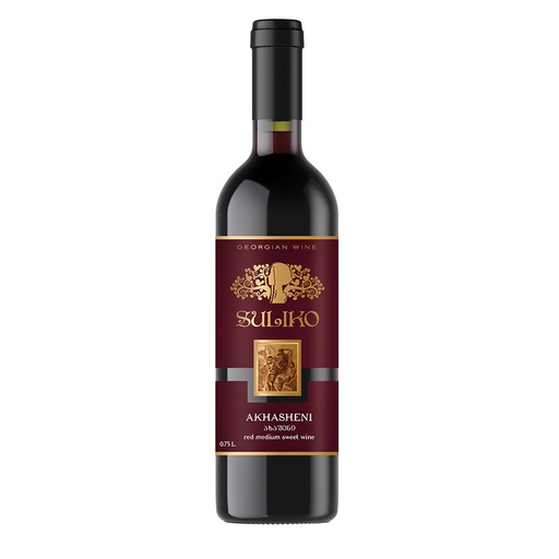"Akhasheni" rode wijn uit Georgië, zoet, 12% vol.