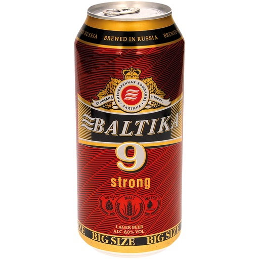 Licht bier "Baltika Starkbier Nr. 9", 8,0% vol.