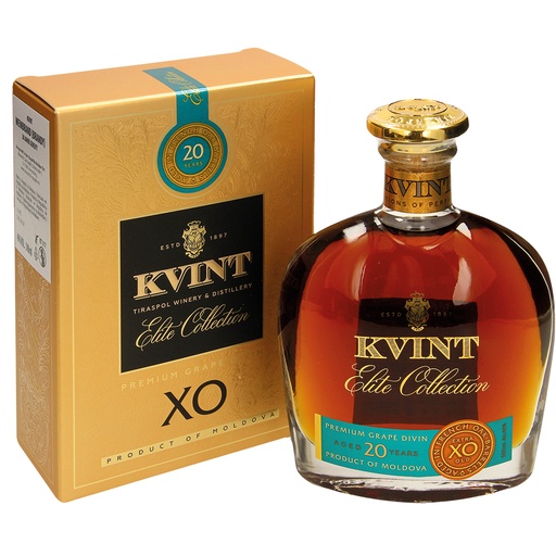 Wijnbrand (Brandy) "Kvint" in Geschenkdoos / 20 jaar, 40% vol.