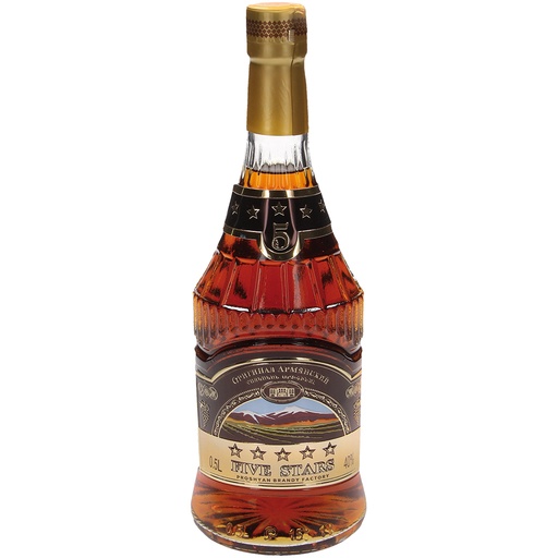 Armeense brandy "VIVE STARS" 5 jaar oud 40% vol.