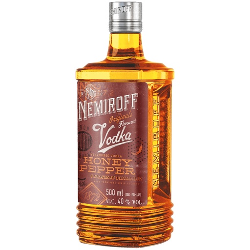 Aromatiserende Vodka "Nemiroff - Honing en Peperoni" met kleurstof, 40% vol.