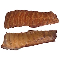 Varkensribbetjes, gepocheerd en gerookt, vacuüm verpakt