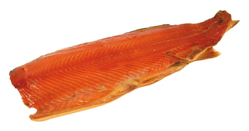 Zalmfilet (Salmo salar), met huid, koudgerookt