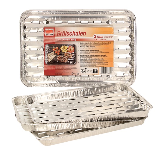 Aluminium grillplaten, 3 stuks