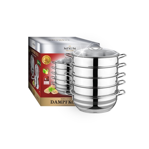 Stoompan Premium 26 Mantowarka, Glazen deksel, Stoomkookpan,