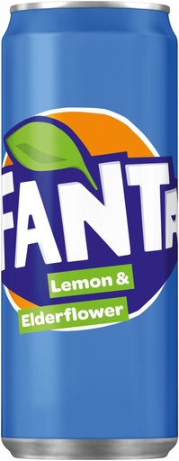 Verfrissingsdrank "Fanta Citroen Vlierbloesem" met citroen-