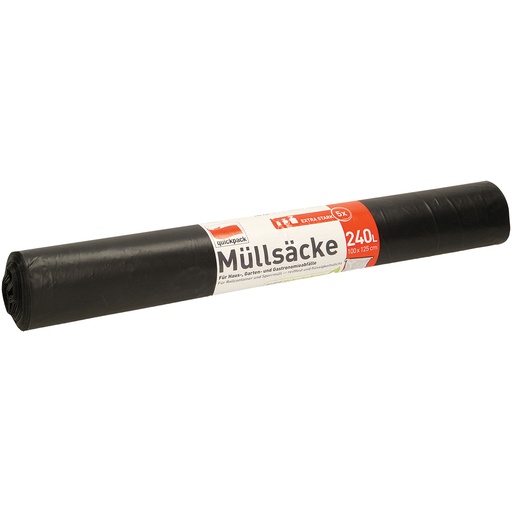 Vuilniszakken voor rolcontainers en grof vuil 240L, 5 stuks,