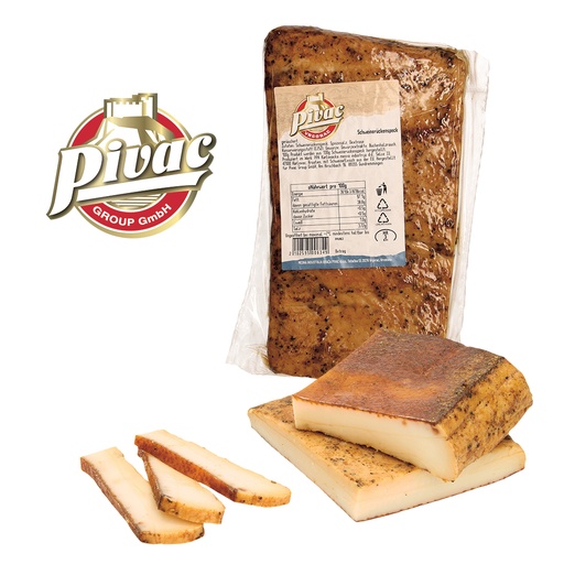 Gerookte varkensrug spek.