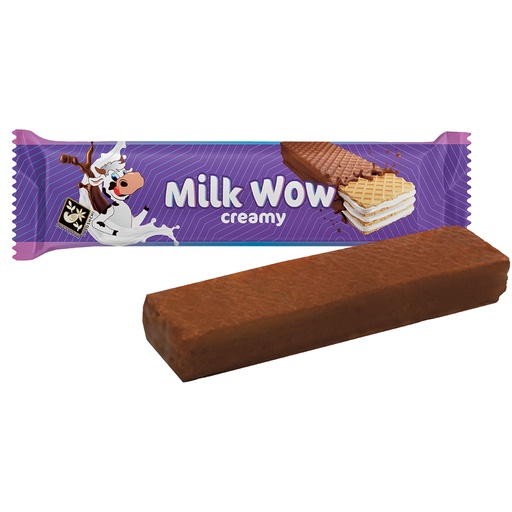 Milk Wow - Wafelconfect met roomsmaken in cacao-vetglazuur