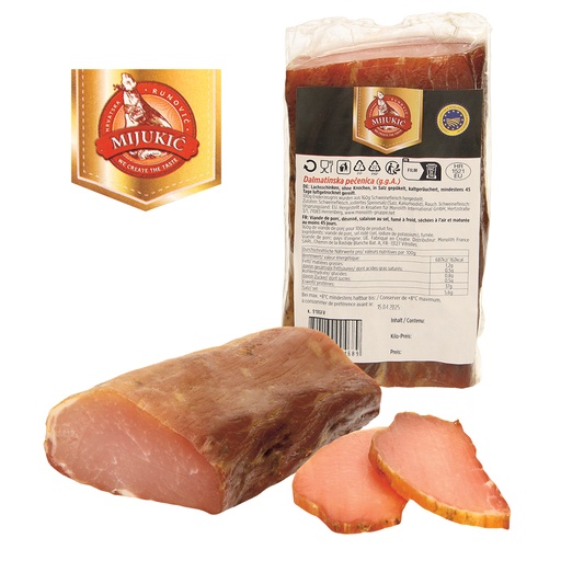 Dalmatinska pecenica drooggerijpte gerookte ham zonder been
