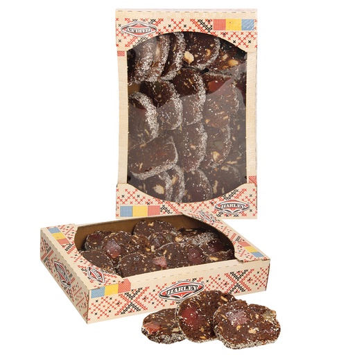 Zoet product met rumsmaken, met 36% harde koekjes en 32% gel