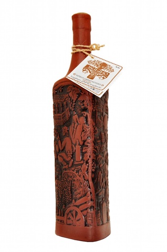 "Saperavi", wijn uit Georgië, rood, droog, aarden pot, 12,5%