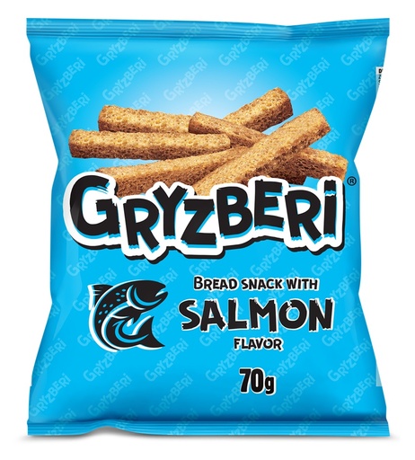 GRYZBERI Snack van geroosterd tarwebrood met zalmsmaak