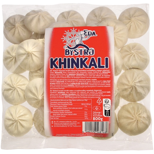 "Khinkali" deegwaren met 60% vulling van varkensvlees en run