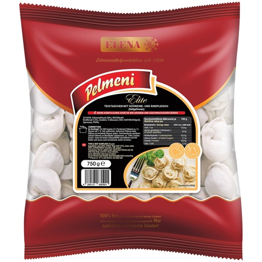 Deegwaren Pelmeni Elite Handgemaakt met Varkens- en Rundvlees