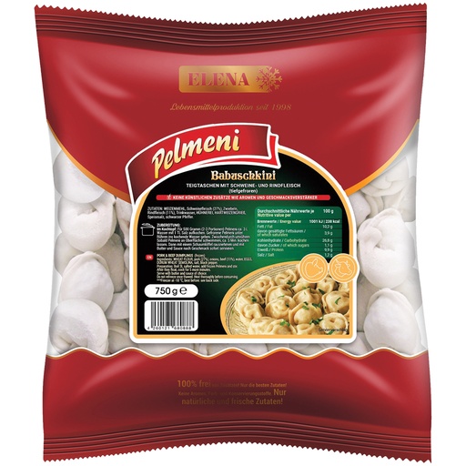 Teigtasjes Pelmeni "Babuschkini" met varkens- en rundvlees