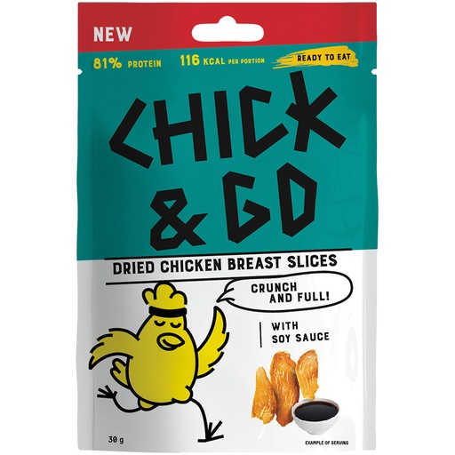 CHICK & GO Gedroogde kipfiletschijfjes met sojasaus