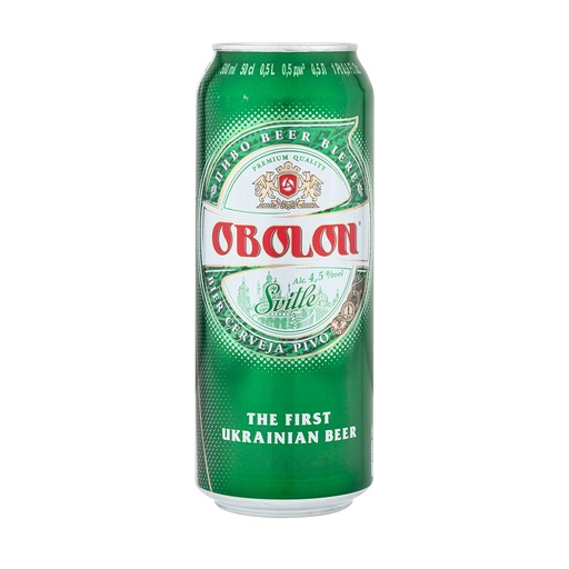Bier "Obolon" licht, gepasteuriseerd 4,5% vol.