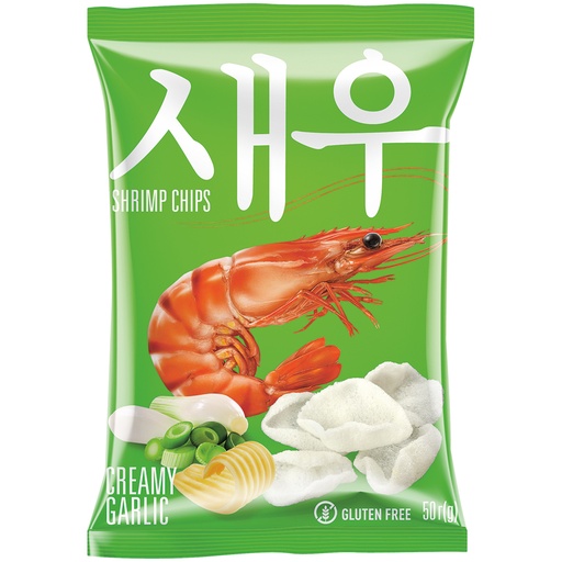 SHRIPS" Chips van tapiocazetmeel 57% met garnalen 7,5%, met