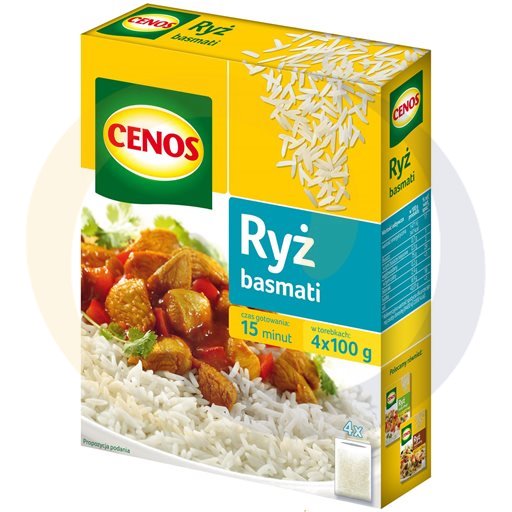 Cenos Basmati Rijst 400 g (4 Zakjes)