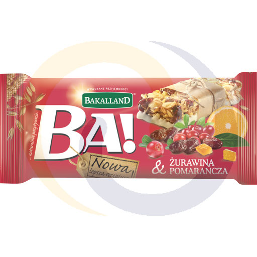 Bakalland Ba! Клюквенно-апельсиновый зерновой батончик 40 г