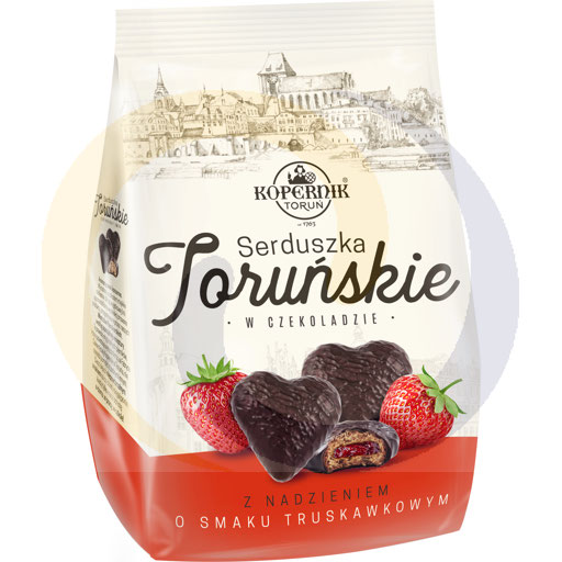 Kopernik peperkoeken met aardbeivulling in chocolade 150g