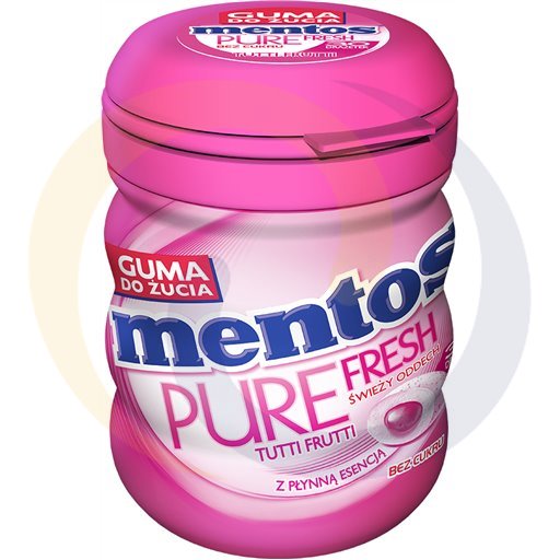 Mentos Pure Fresh Tutti Frutti Suikervrije Kauwgom 60 g (30 Stuks)