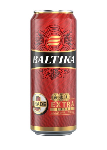 Licht bier "Baltika Sterk Bier Nr.9", 8% vol.