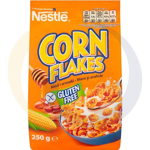 Кукурузные хлопья Nestlé с медом и орехами, хрустящие, 250 г