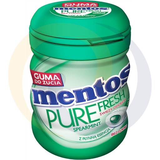 Mentos Pure Fresh Жевательная резинка со вкусом мяты без сахара 60 г (30 штук)