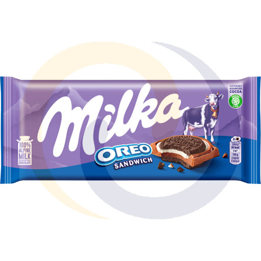 Милка Орео Сэндвич Молочный Шоколад с Песочным Печеньем и Ва