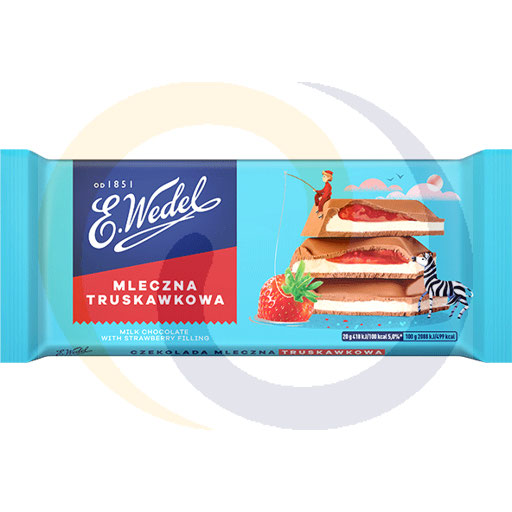 E.Wedel gevulde chocolade aardbei 100g