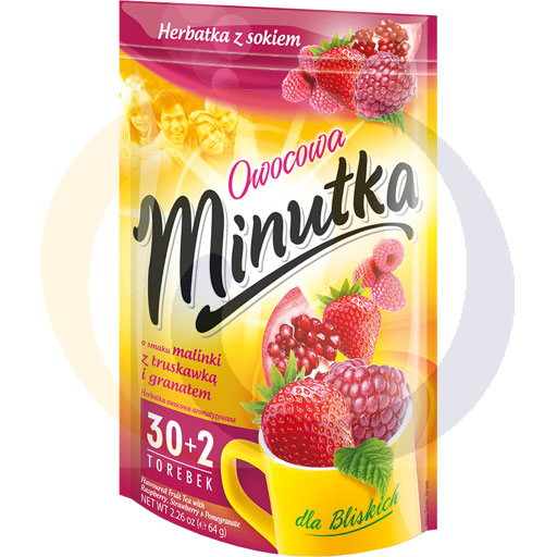 Minutka vruchtenthee framboos, aardbei en granaatappel 64g