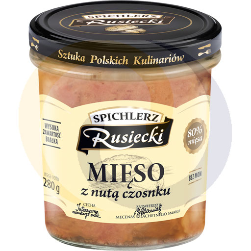 Vlees met een vleugje knoflook Spich.Rusiecki 280g / 4st Pamapol