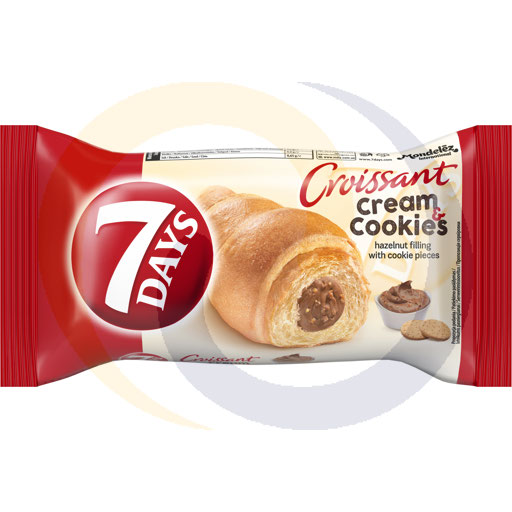 7 Dagen Room & Koekjes Hazelnootroom met Stukjes Digestive Koekjes Croissant 60 g