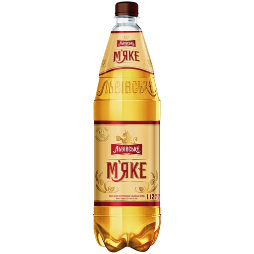 Oekraïens tapbier "LVIVSKE MIAKE" licht, 4,2% vol.