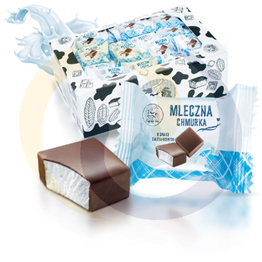 Room smaak marshmallows in coating 1,0 kg Aim Foods