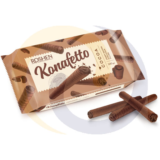 Конафетто вафельные трубочки с какао начинкой 140 г/15 шт Ро