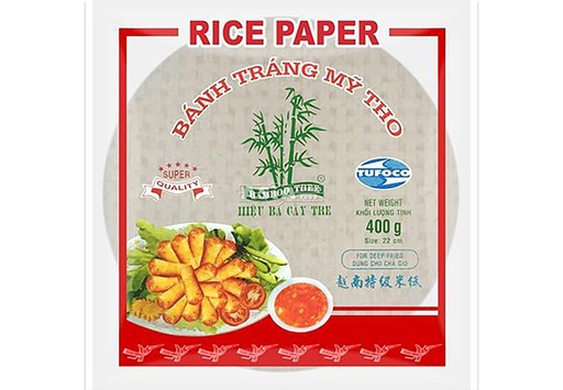 BAMBOO TREE Rijstpapier (om te frituren) 22cm rond 36x400g