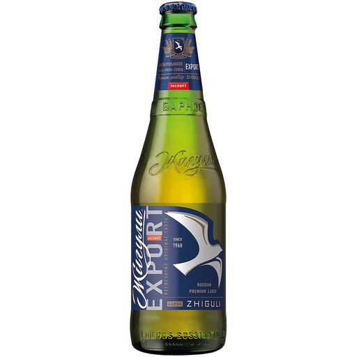 Bier hell "Zhiguli barnoe, export", gepasteuriseerd 4,8% vol