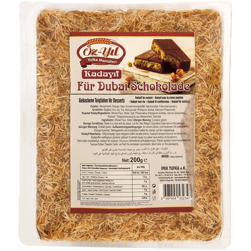 Kadayif gebakken deegdraden voor desserts