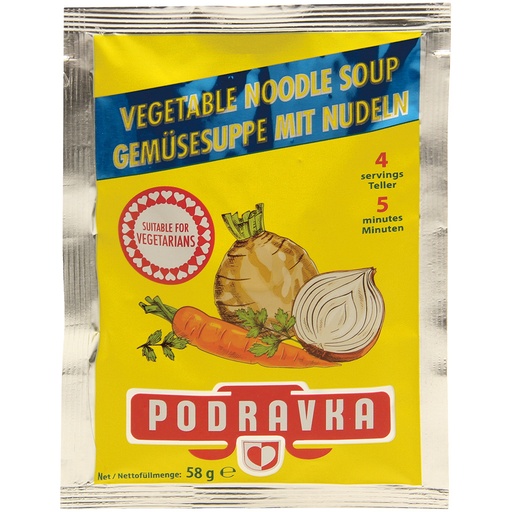 Groentesoep met noedels.