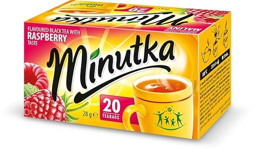 Minutka Framboos Smaak Zwarte Thee 28 g (20 Theezakjes)