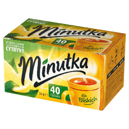 Minutka Zwarte Thee met Citroensmaak 56 g (40 Theezakjes)