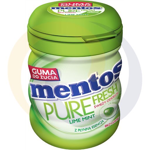 Mentos Pure Fresh Limoen Munt Suikervrije Kauwgom 60 g (30 Stuks)