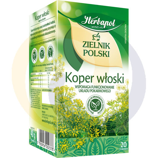 Лекарственный чай из фенхеля Herbarium Polish, 20 пакетов/12