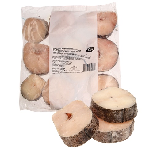 Кусочки из капского хека,  с кожей, замороженные, глазирован